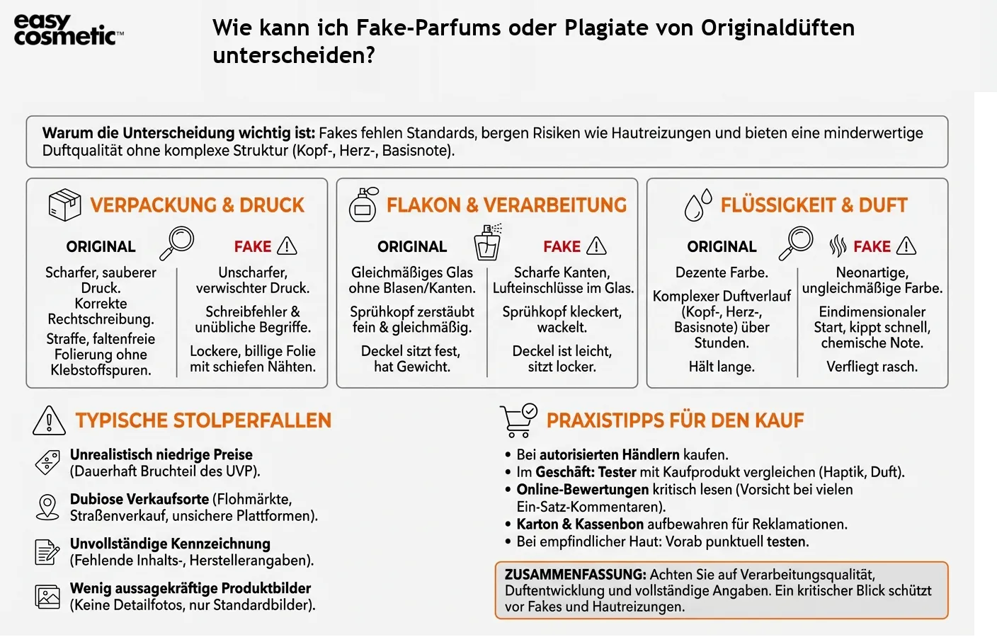 Wie kann ich Fake-Parfums oder Plagiate von Originaldüften unterscheiden?