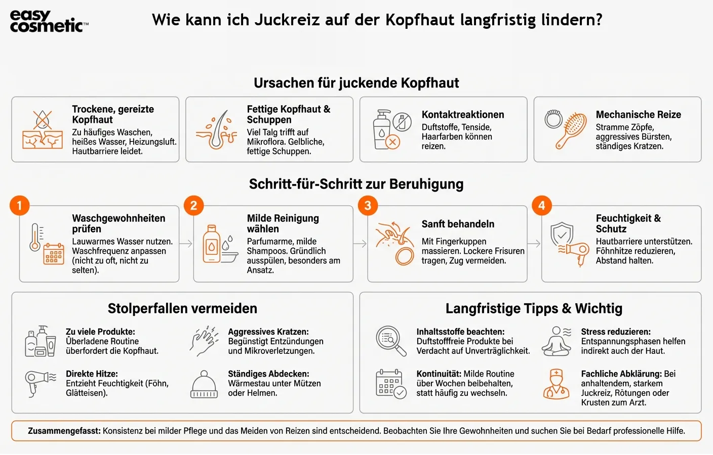 Wie kann ich Juckreiz auf der Kopfhaut langfristig lindern?