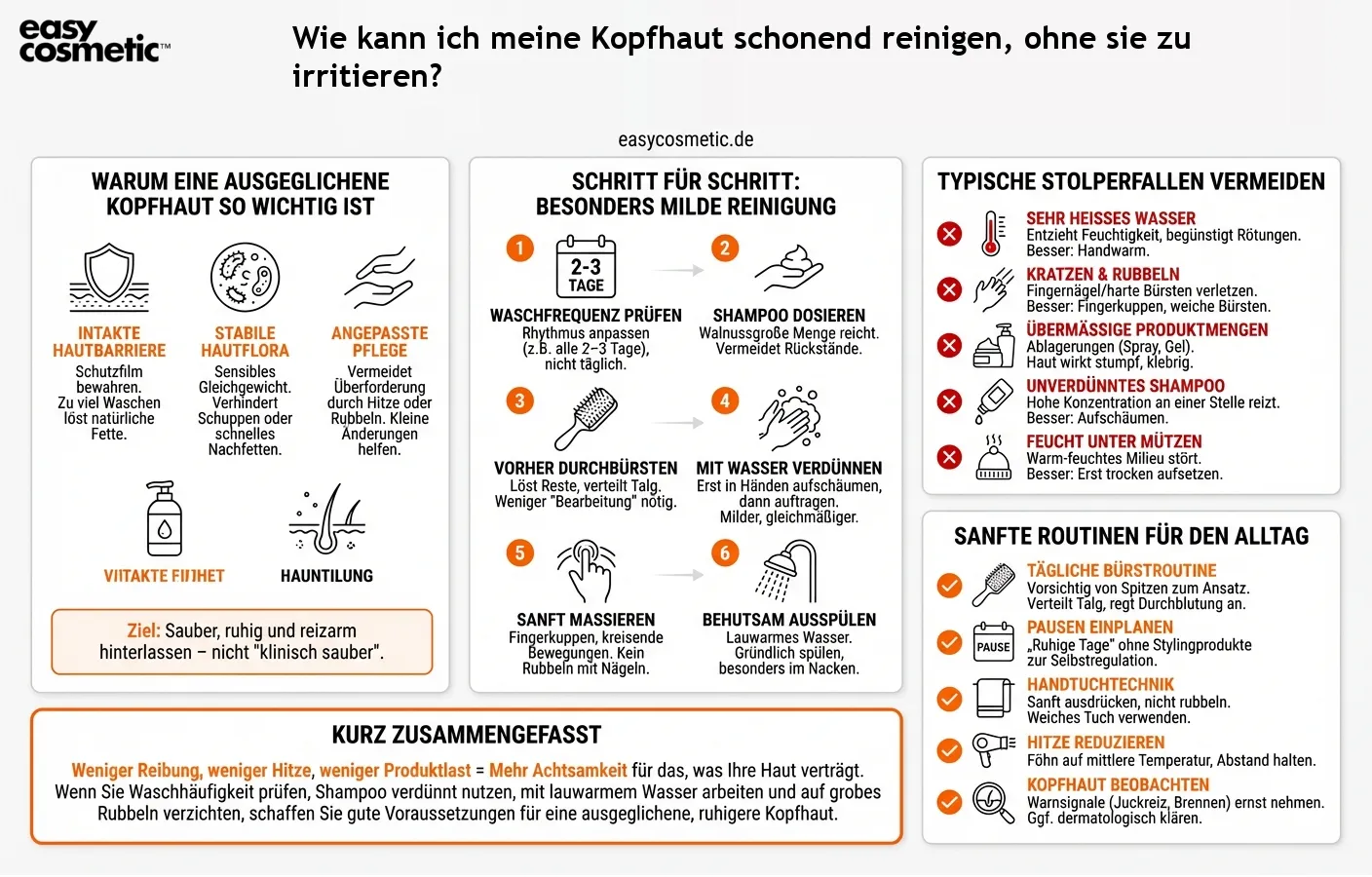Wie kann ich meine Kopfhaut schonend reinigen, ohne sie zu irritieren?