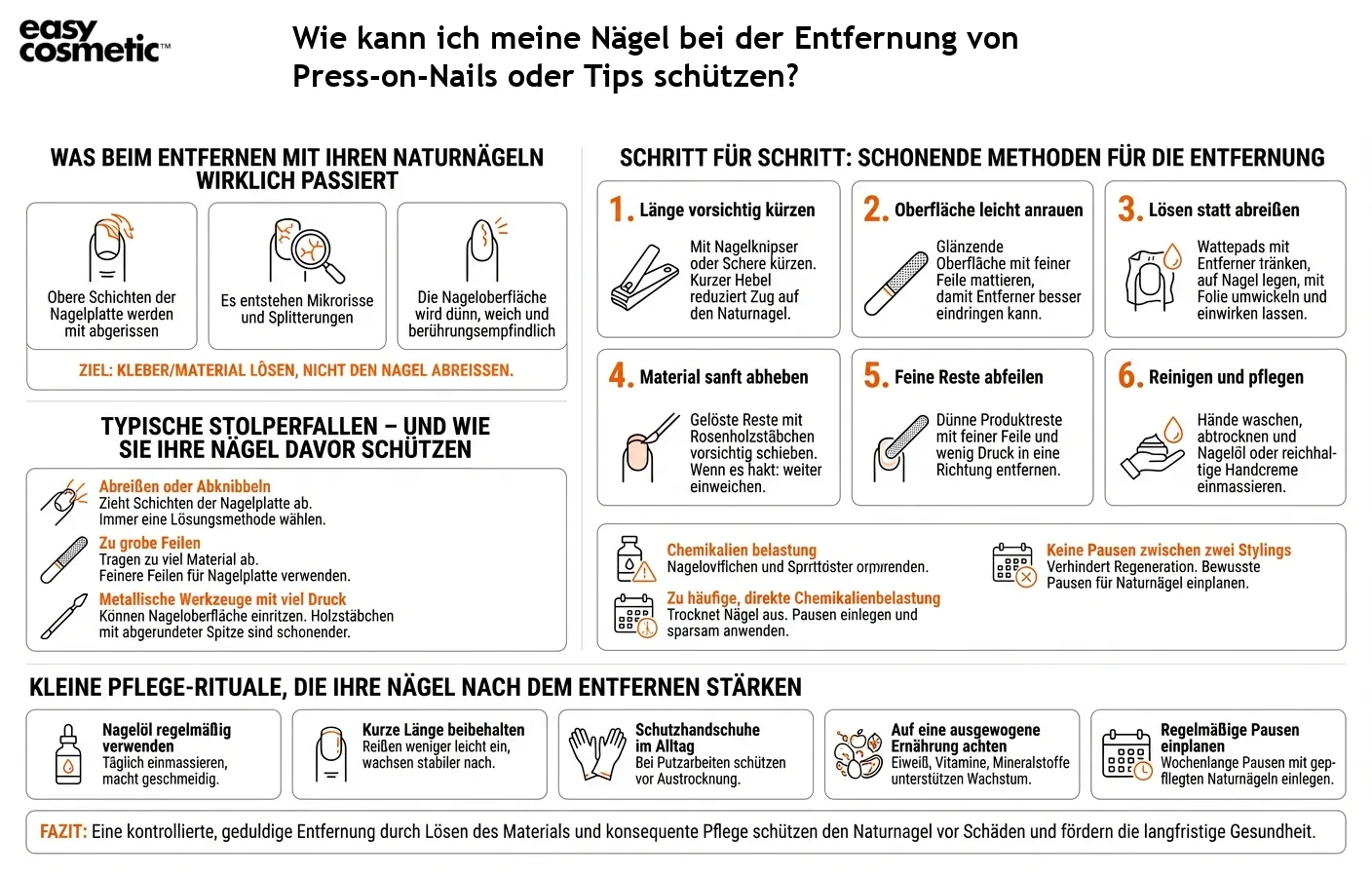 Wie kann ich meine Nägel bei der Entfernung von Press-on-Nails oder Tips schützen?