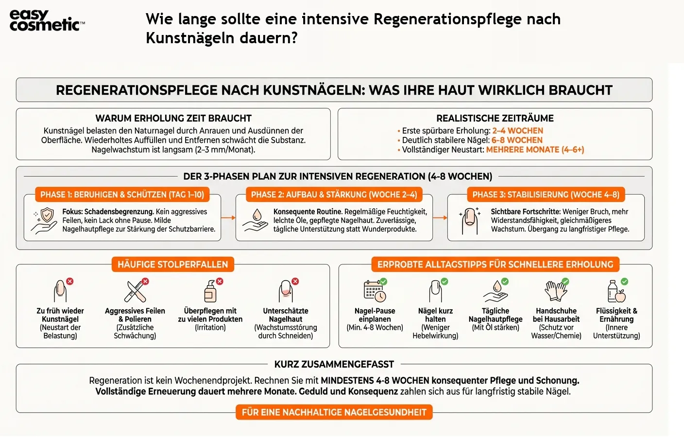 Wie lange sollte eine intensive Regenerationspflege nach Kunstnägeln dauern?