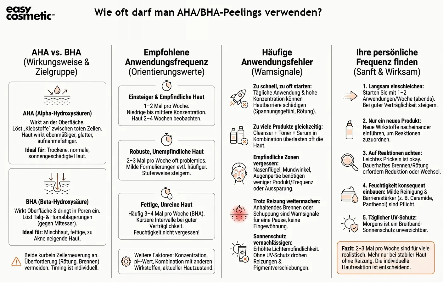 Wie oft darf man AHA/BHA-Peelings verwenden?
