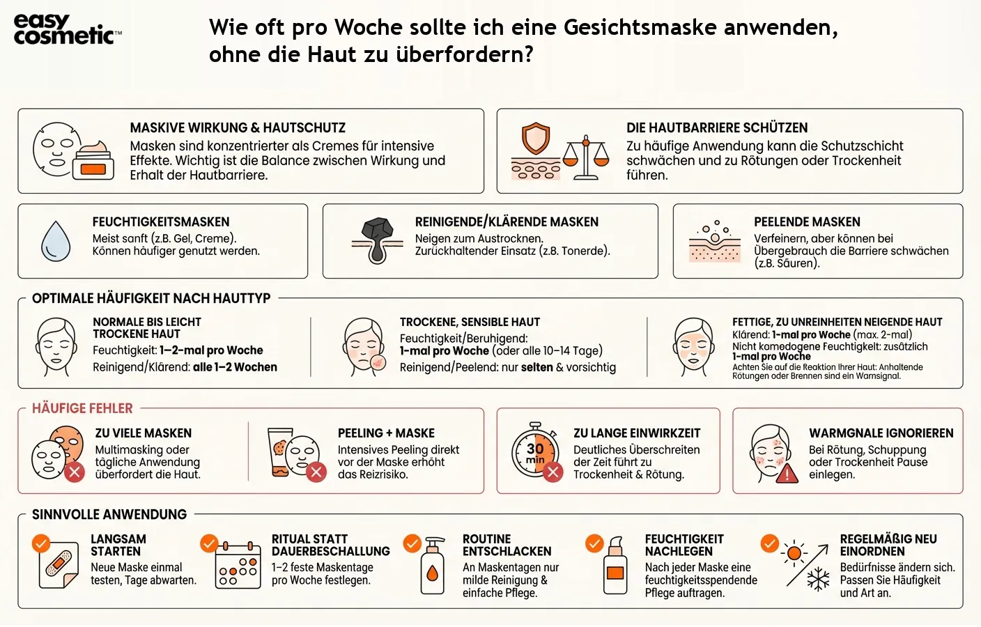 Wie oft pro Woche sollte ich eine Gesichtsmaske anwenden, ohne die Haut zu überfordern?
