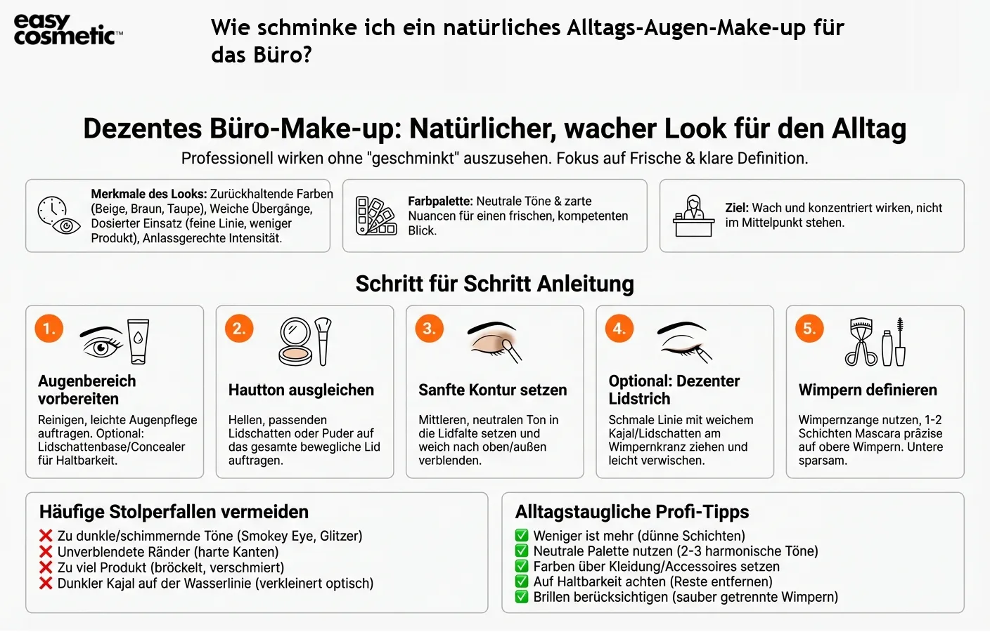 Wie schminke ich ein natürliches Alltags-Augen-Make-up für das Büro?