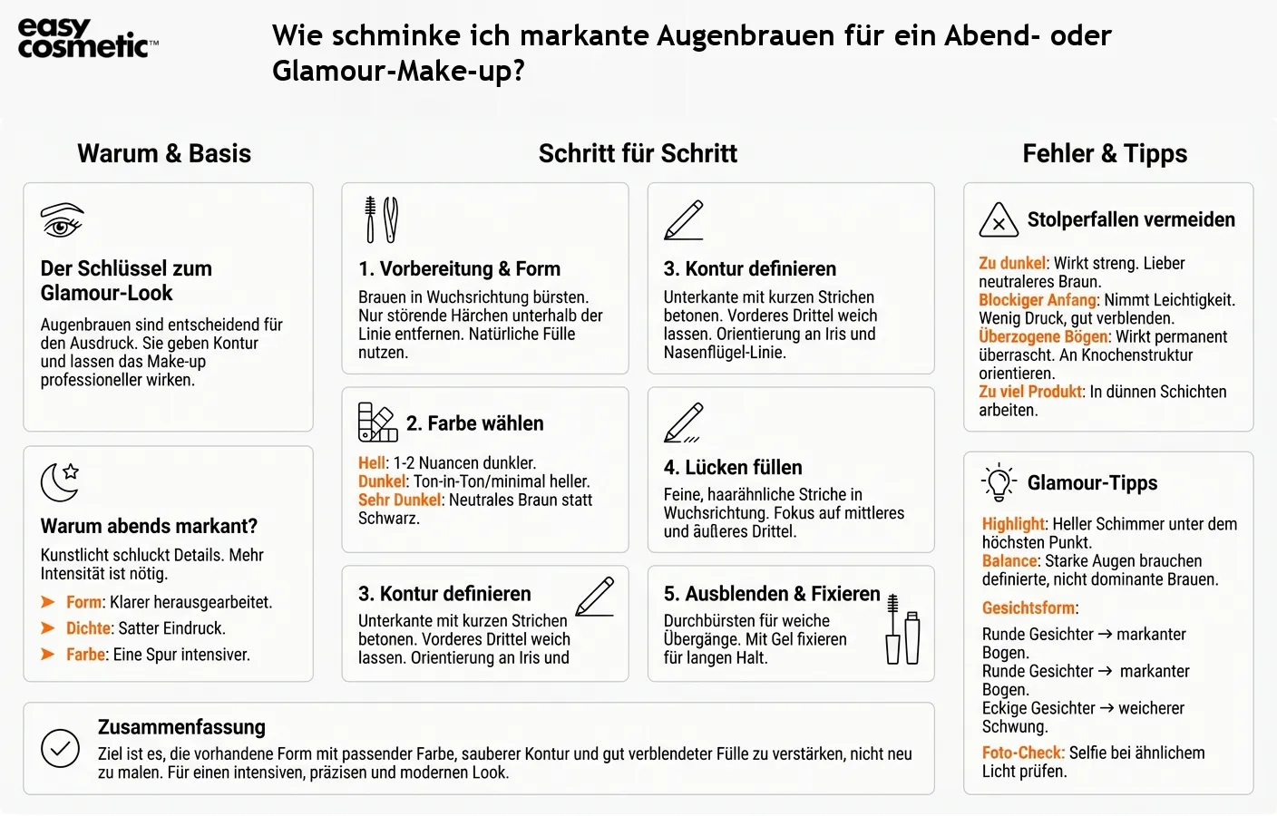 Wie schminke ich markante Augenbrauen für ein Abend- oder Glamour-Make-up?