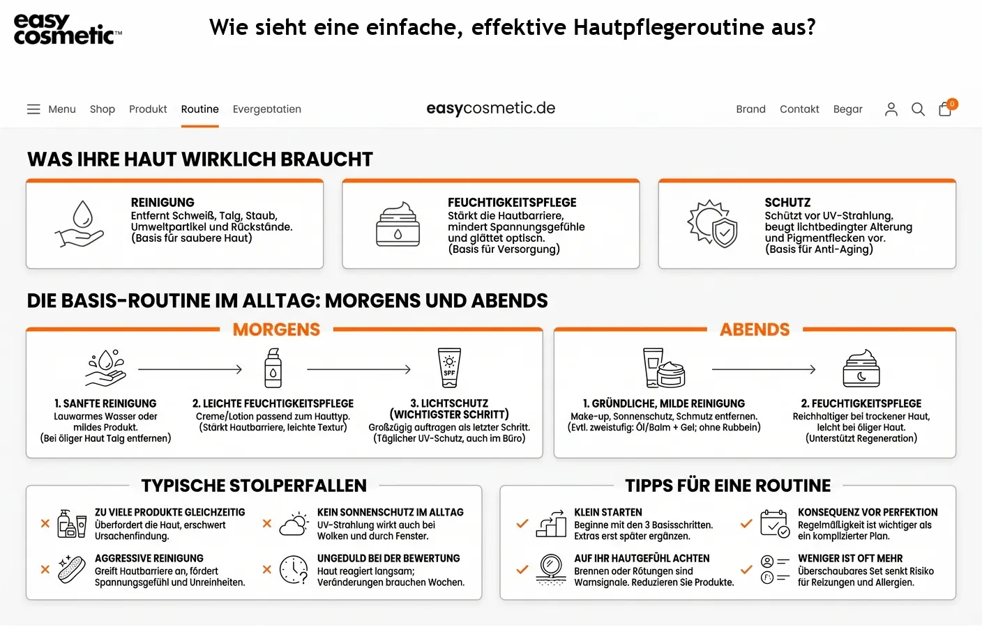 Wie sieht eine einfache, effektive Hautpflegeroutine aus?