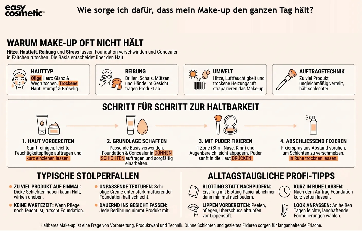 Wie sorge ich dafür, dass mein Make-up den ganzen Tag hält?