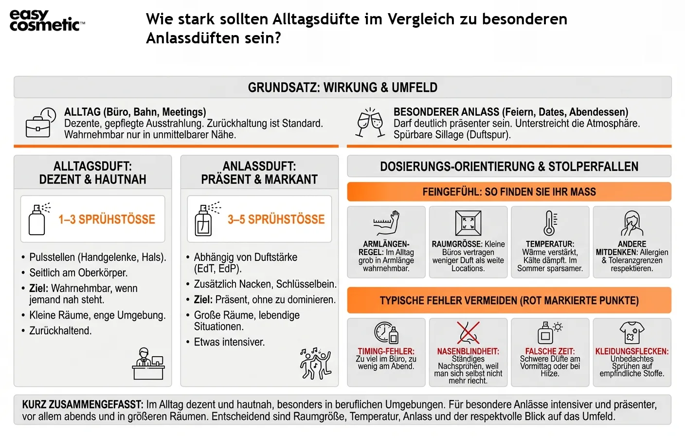 Wie stark sollten Alltagsdüfte im Vergleich zu besonderen Anlassdüften sein?