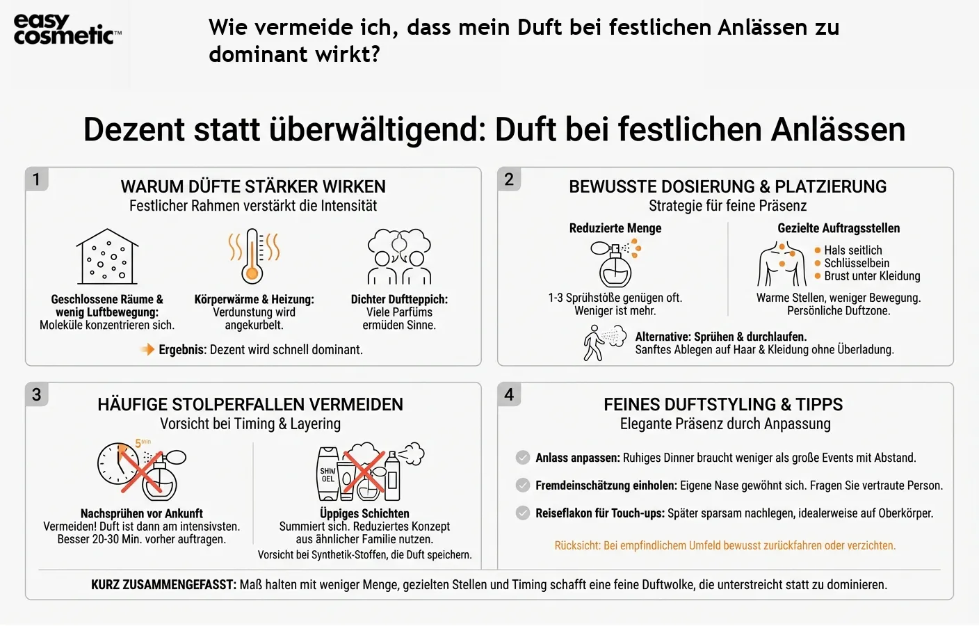 Wie vermeide ich, dass mein Duft bei festlichen Anlässen zu dominant wirkt?