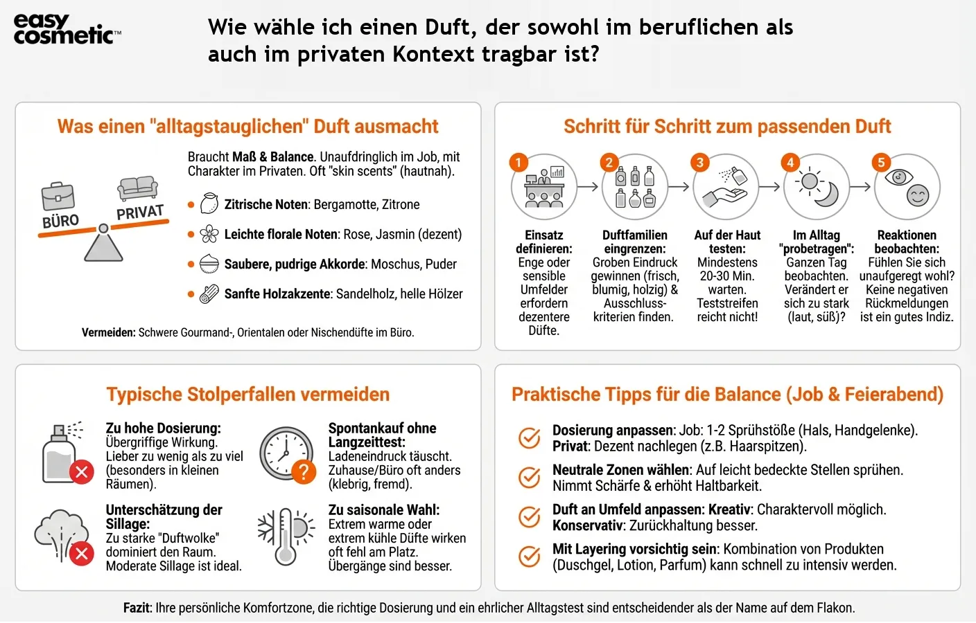 Wie wähle ich einen Duft, der sowohl im beruflichen als auch im privaten Kontext tragbar ist?