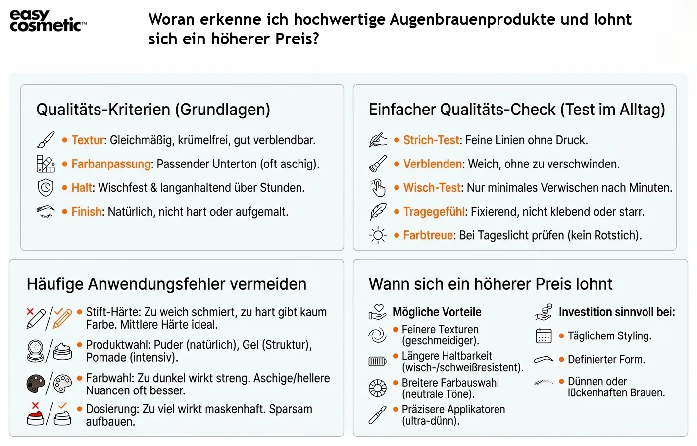 Woran erkenne ich hochwertige Augenbrauenprodukte und lohnt sich ein höherer Preis?