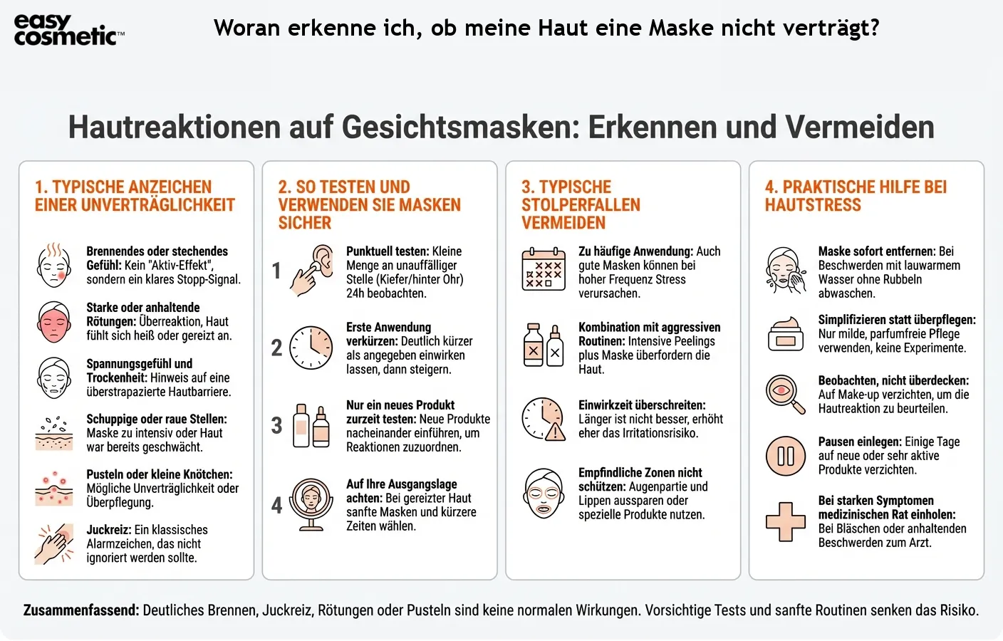 Woran erkenne ich, ob meine Haut eine Maske nicht verträgt?