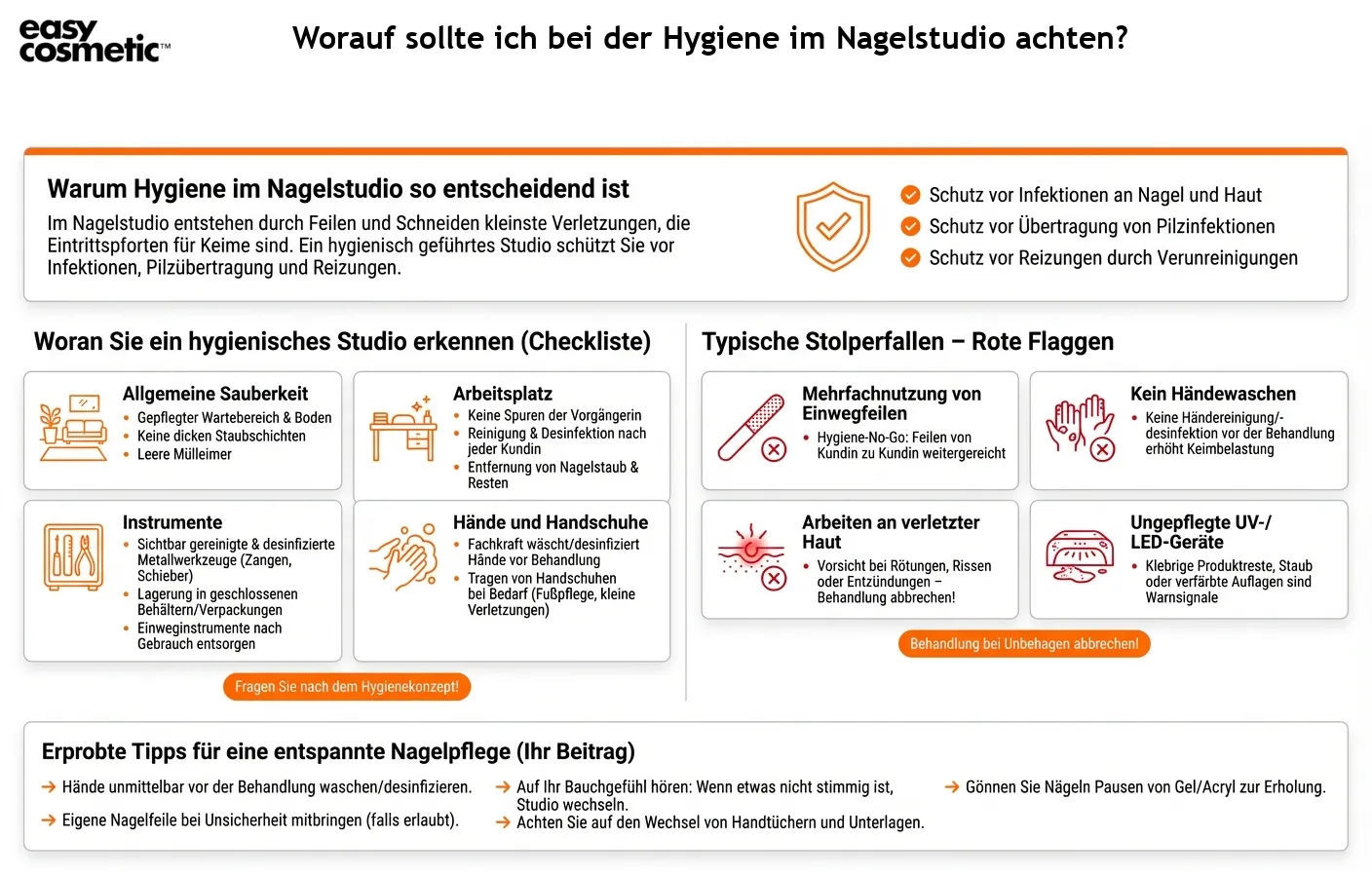 Worauf sollte ich bei der Hygiene im Nagelstudio achten?