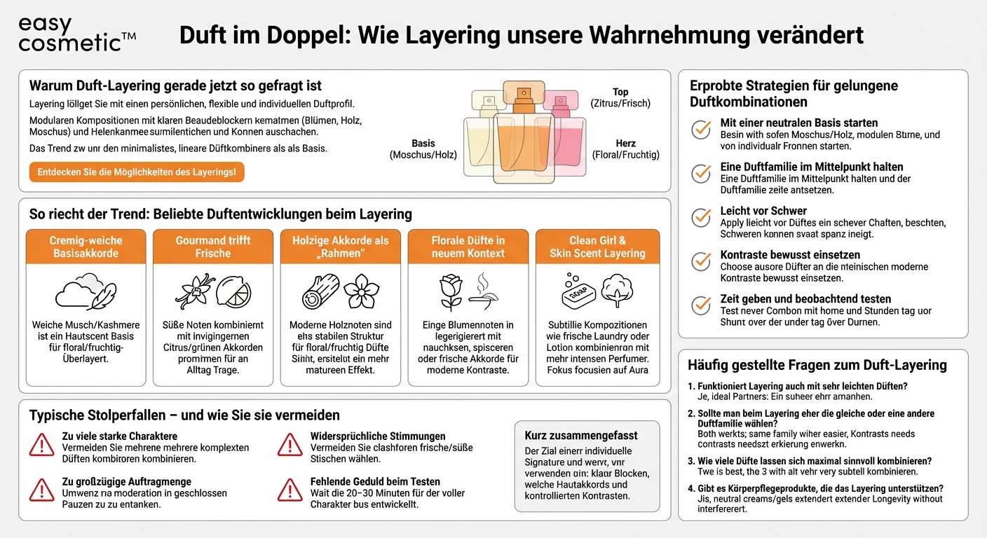 Welche aktuellen Duftentwicklungen gibt es im Bereich Layering und Duftkombinationen?