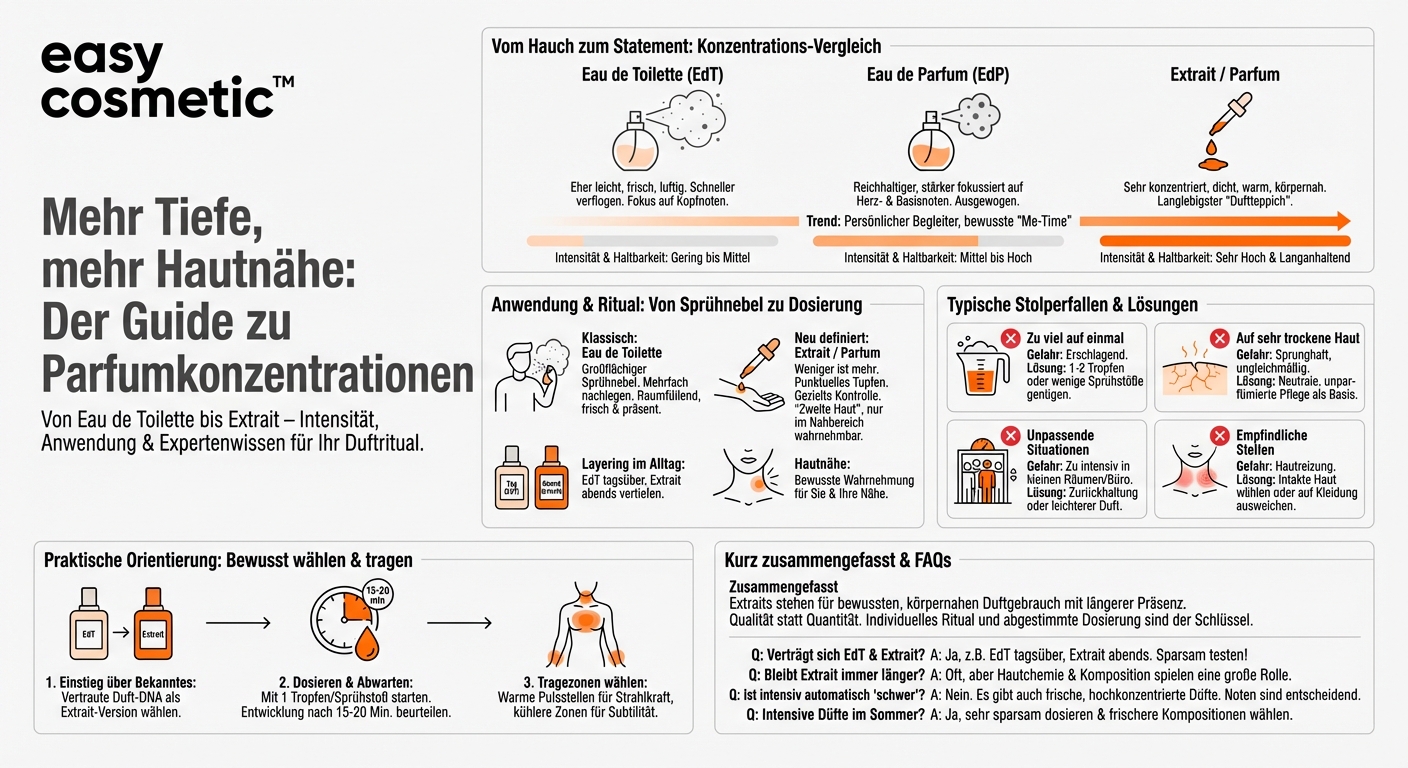 Welche aktuellen Trends gibt es bei intensiven Extrait- oder Parfumkonzentrationen im Vergleich zu klassischen Eau de Toilette?