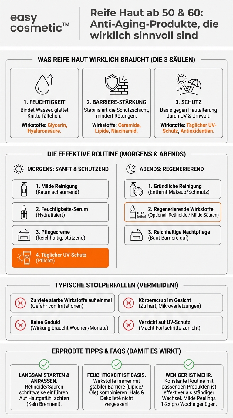 Welche Anti-Aging-Produkte eignen sich speziell für die reife Haut ab 50 oder 60?