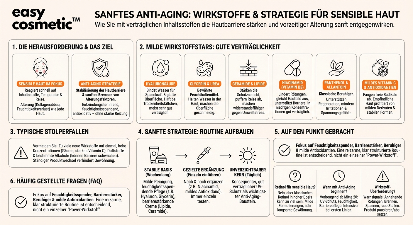 Welche Anti-Aging-Wirkstoffe gelten als besonders gut verträglich für sensible Haut?