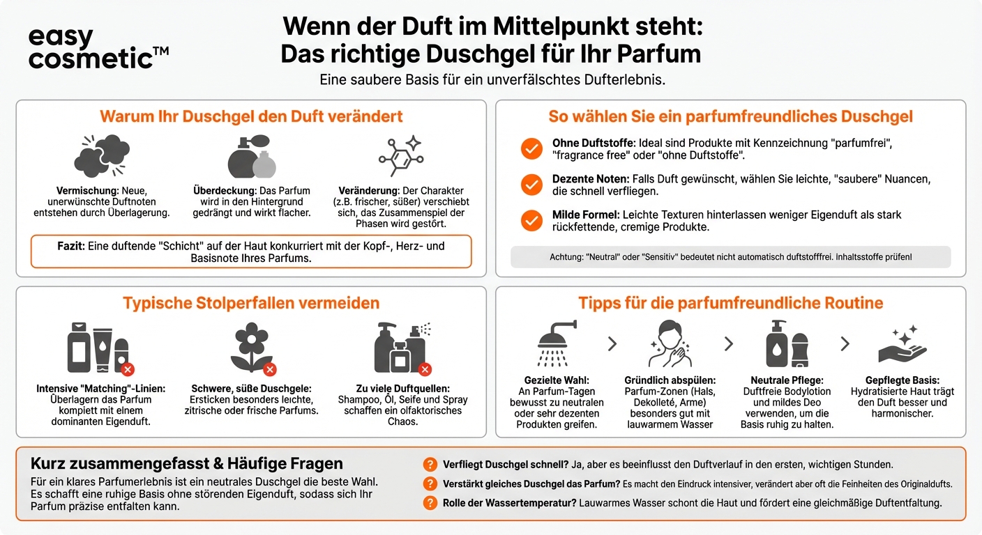 Welche Art von Duschgel eignet sich, wenn ich möchte, dass mein Parfum möglichst unverfälscht riecht?