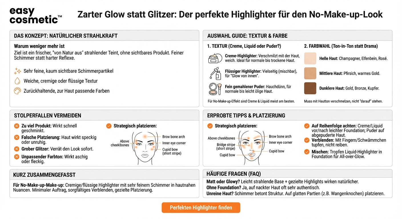 Welche Art von Highlighter eignet sich für ein natürliches No-Make-up-Make-up?