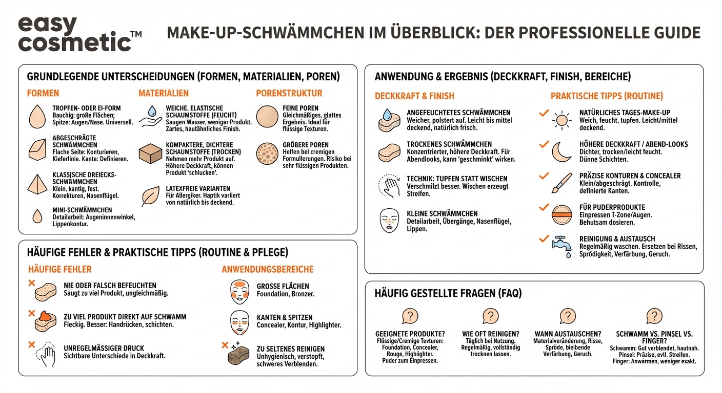 Welche Art von Make-up-Schwämmchen gibt es und worin unterscheiden sie sich in Anwendung und Ergebnis?