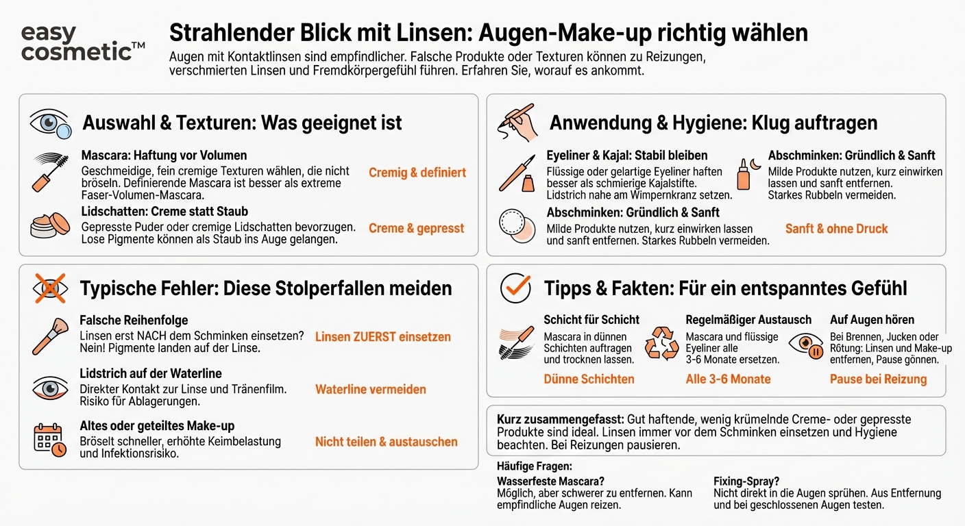 Welche Augen-Make-up-Produkte sind für Kontaktlinsenträgerinnen am besten geeignet?