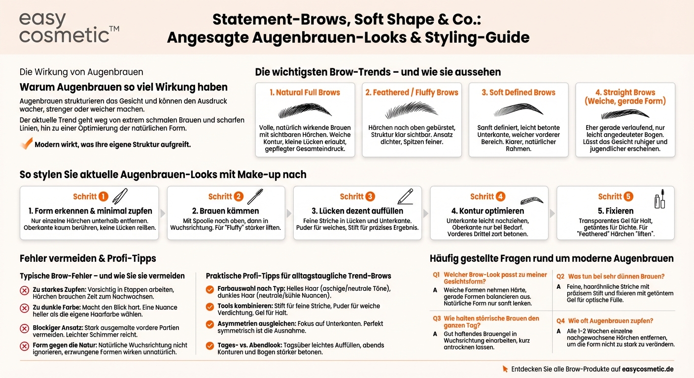 Welche Augenbrauen-Looks sind aktuell im Trend und wie kann ich sie mit Make-up nachstylen?