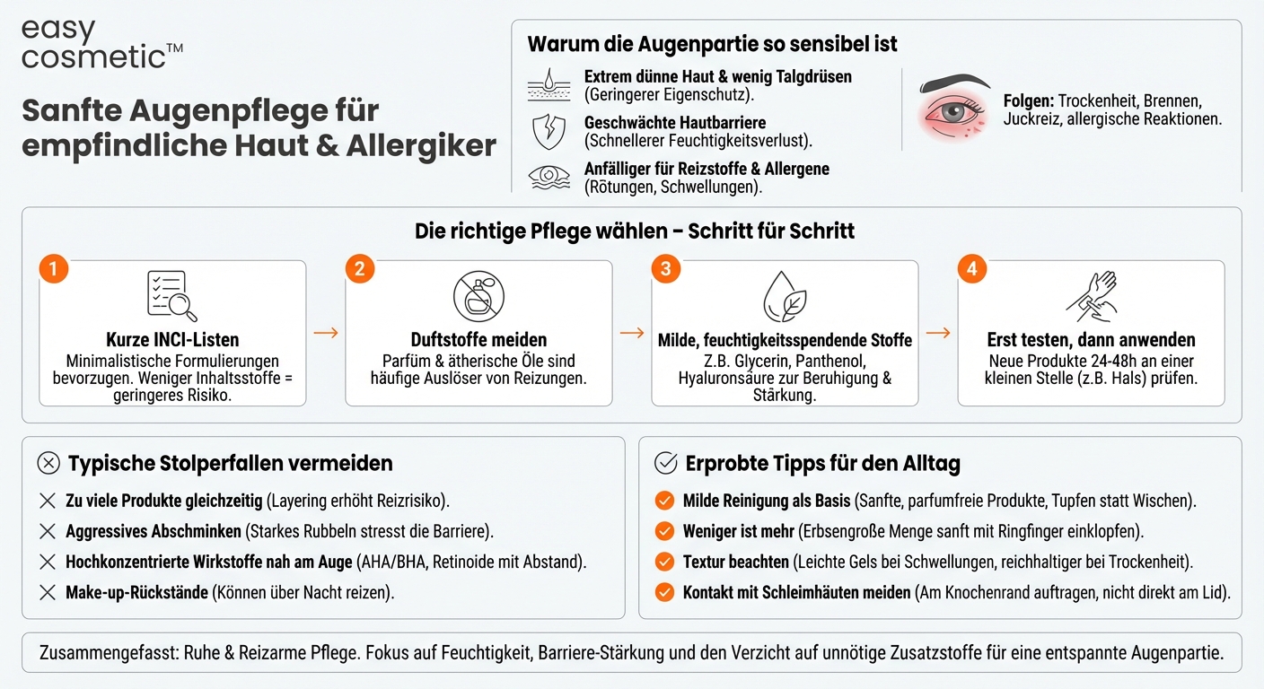 Welche Augenpflege eignet sich bei empfindlicher oder zu Allergien neigender Haut?