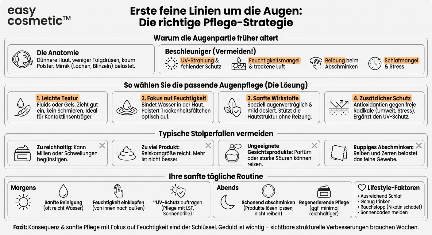 Welche Augenpflege empfiehlt sich bei ersten feinen Linien um die Augen?