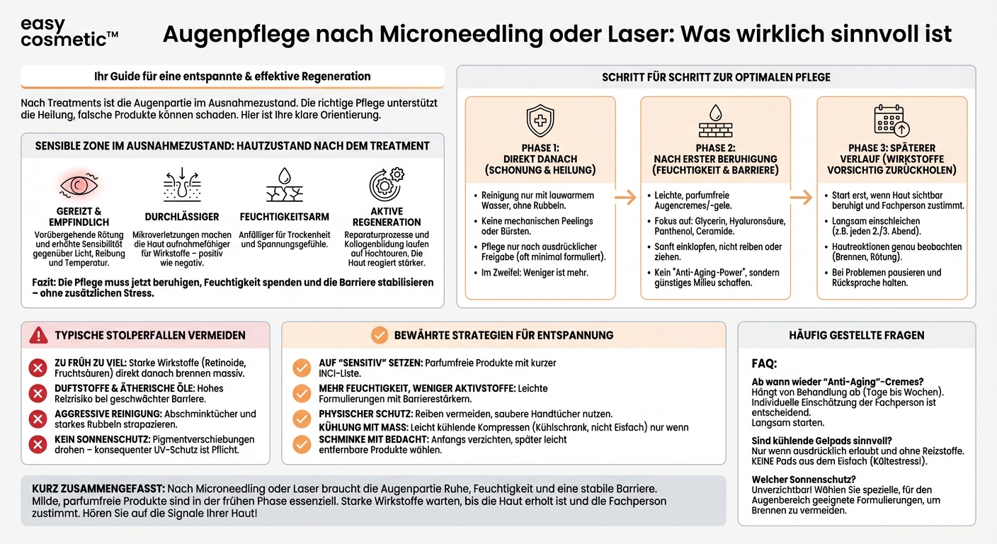 Welche Augenpflege ist nach ästhetischen Behandlungen wie Microneedling oder Laser geeignet?