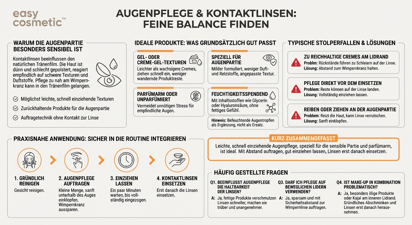 Welche Augenpflegeprodukte sind für Kontaktlinsenträger geeignet?