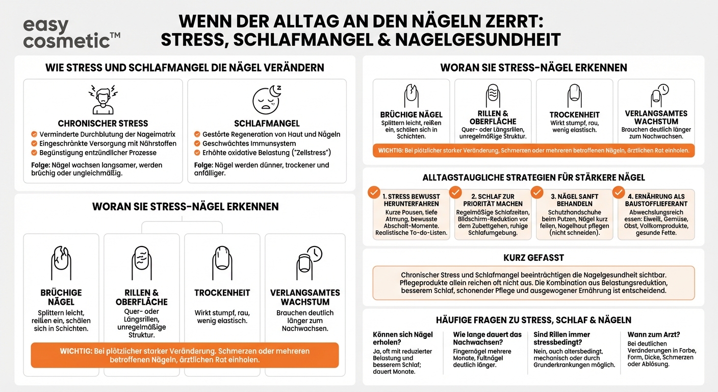 Welche Auswirkungen haben chronischer Stress und Schlafmangel auf die Nagelgesundheit?