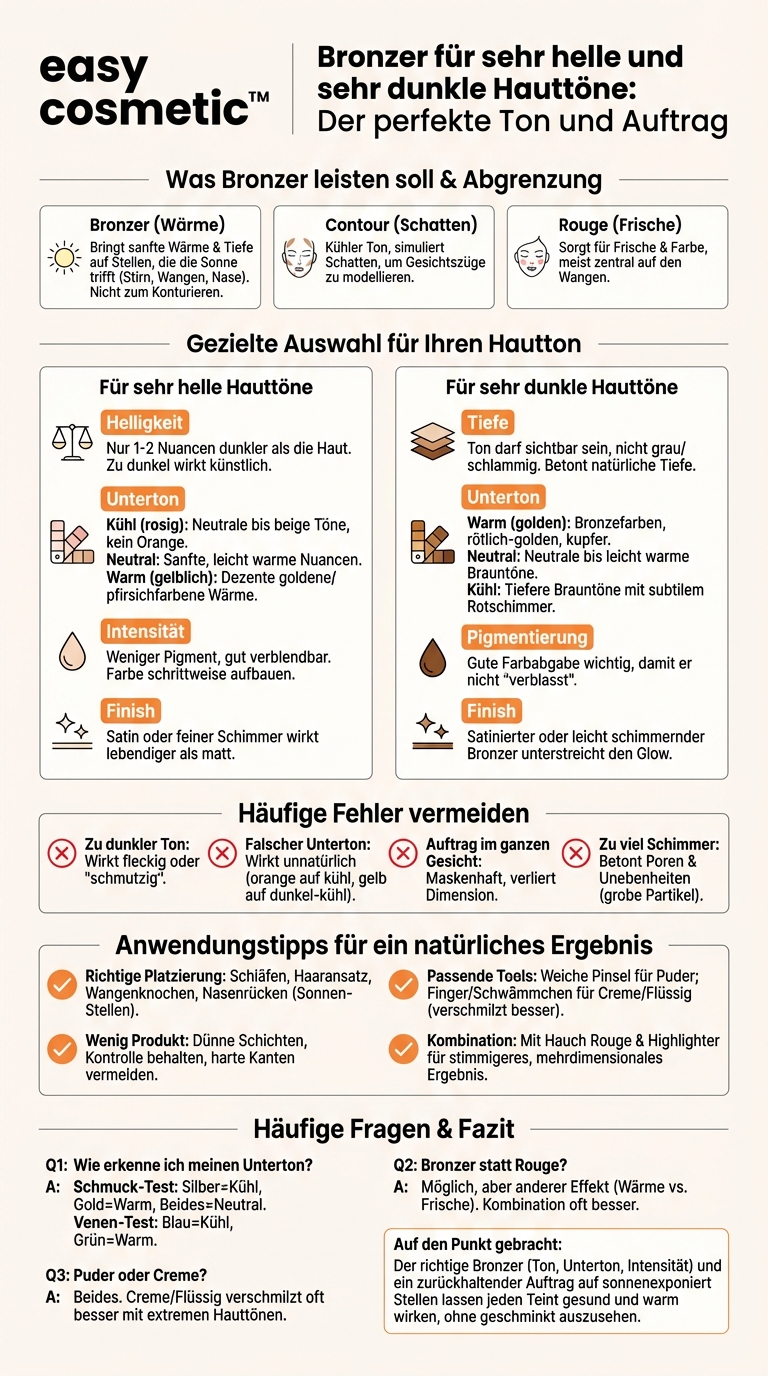 Welche Bronzer eignen sich für sehr helle oder sehr dunkle Hauttöne?