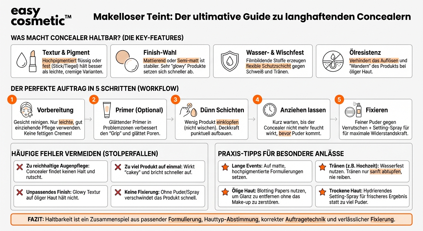 Welche Concealer sind wasserfest oder besonders langhaftend, z.B. für heiße Tage oder Events?