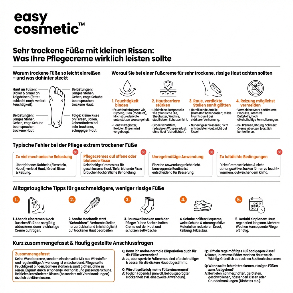 Welche Creme ist bei sehr trockenen Füßen mit Neigung zu kleinen Rissen empfehlenswert?