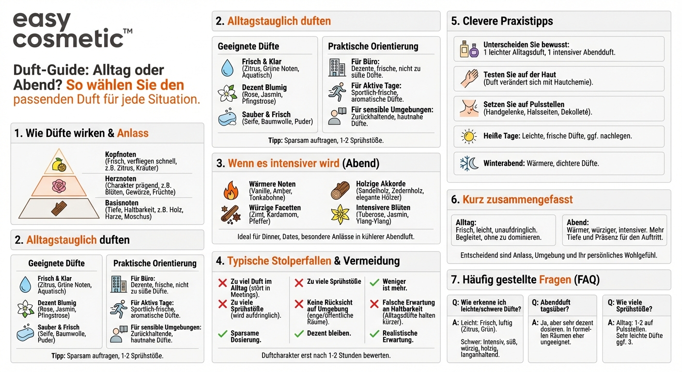 Welche Düfte eignen sich für den Alltag und welche eher für den Abend?