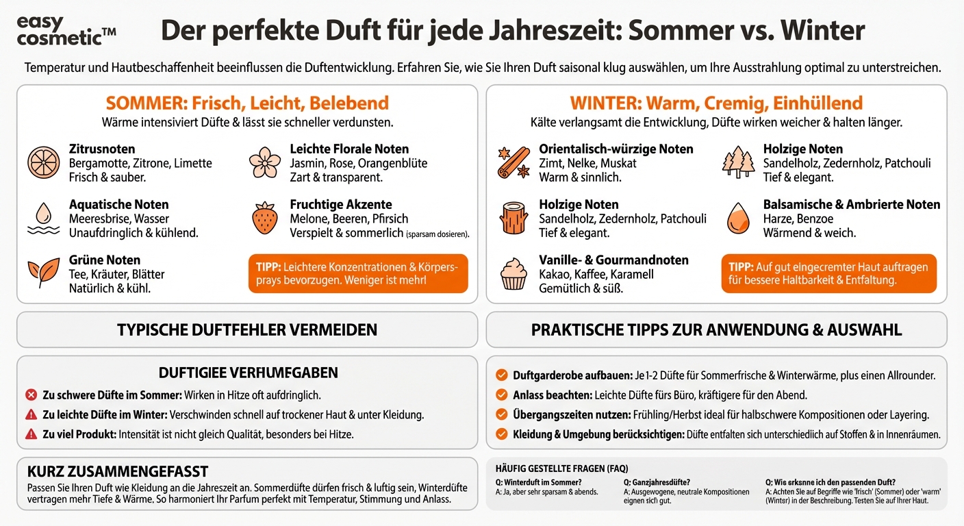 Welche Düfte eignen sich für den Sommer und welche für den Winter?