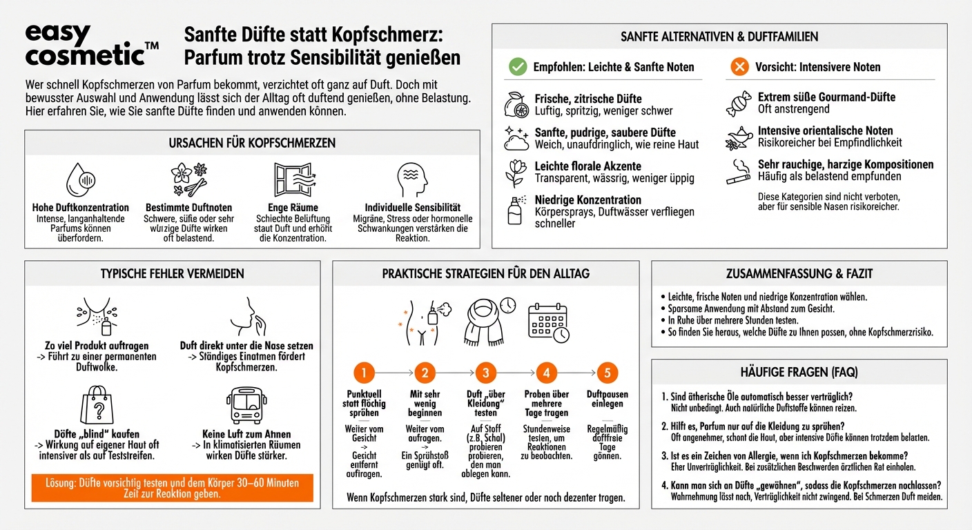 Welche Düfte eignen sich, wenn man schnell Kopfschmerzen von Parfum bekommt?