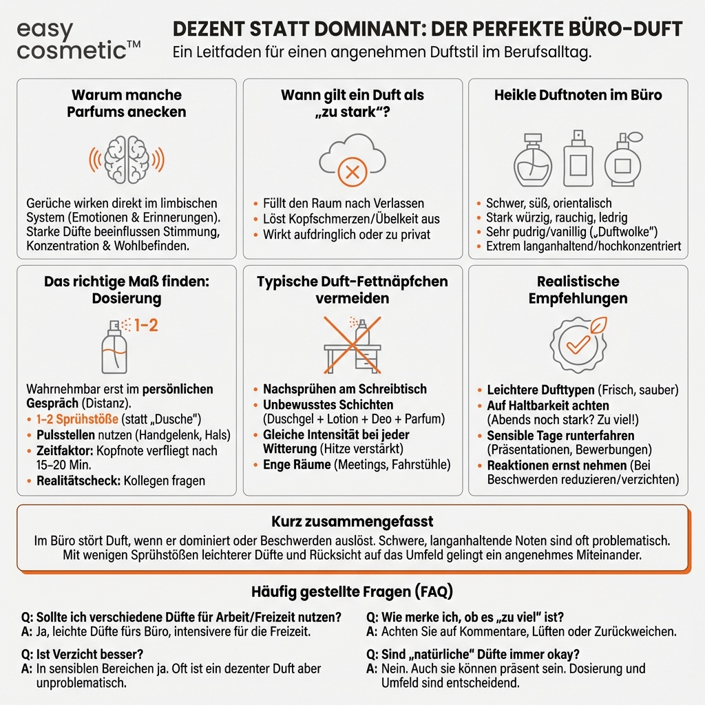 Welche Düfte gelten am Arbeitsplatz als „zu stark“ und wie finde ich das richtige Maß?