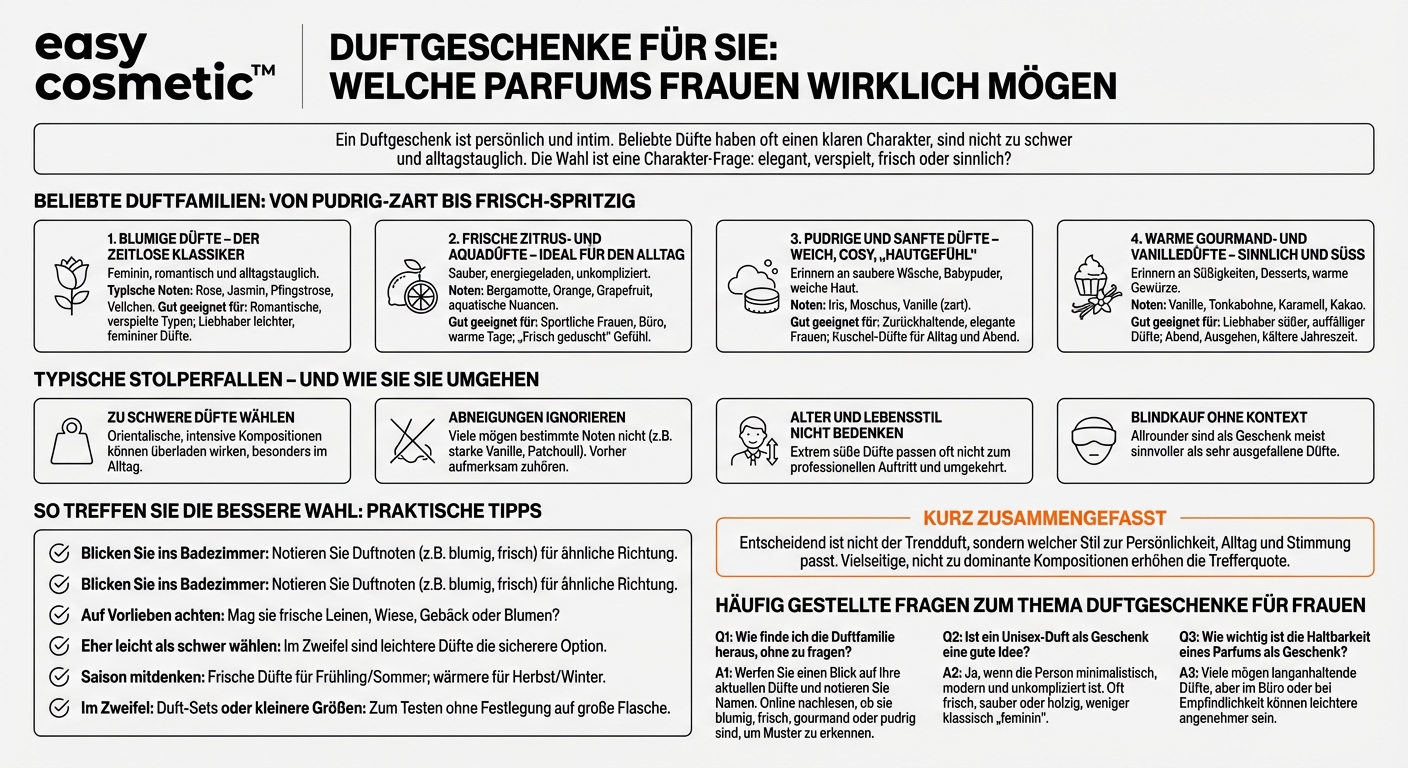 Welche Düfte sind als Geschenk für Frauen beliebt?