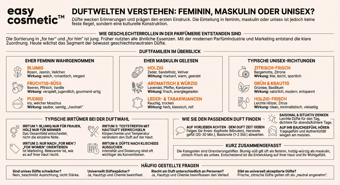 Welche Düfte sind eher feminin, maskulin oder unisex?