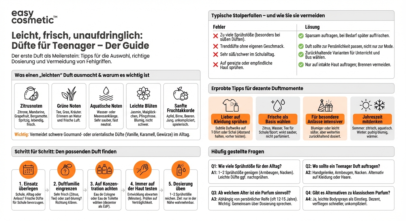 Welche Düfte sind für Teenager geeignet und nicht zu schwer?