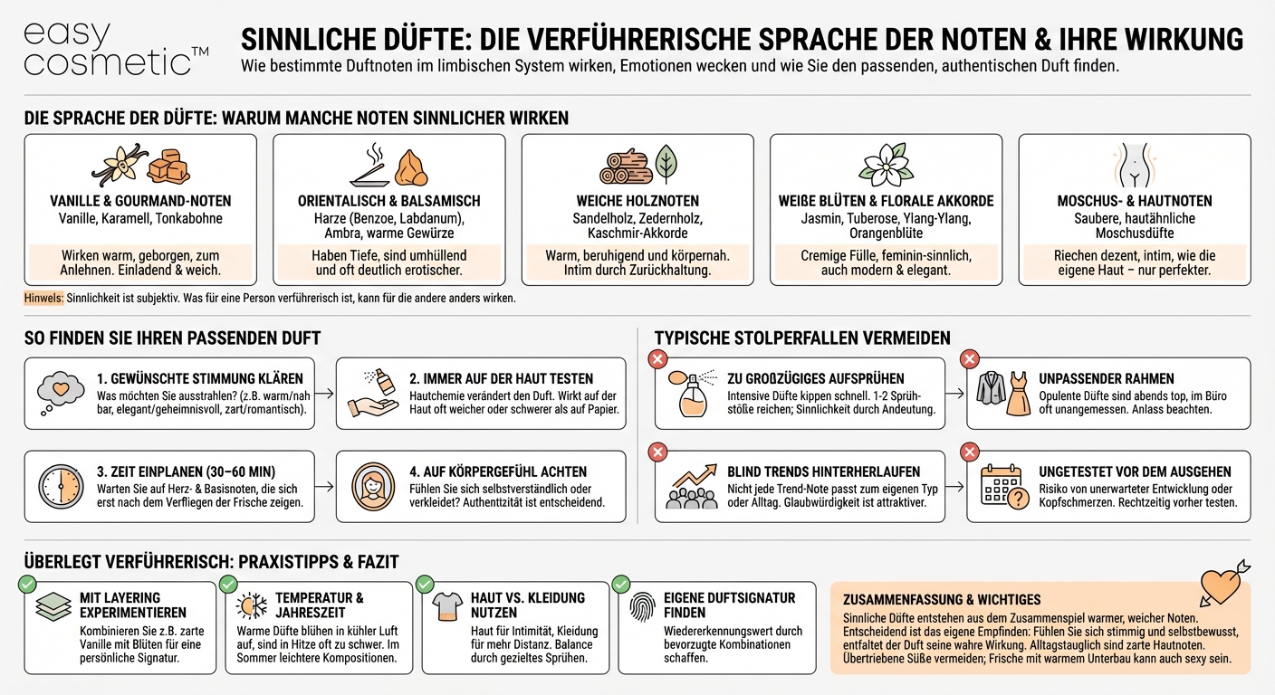 Welche Duftnoten werden häufig als besonders verführerisch oder sinnlich beschrieben?
