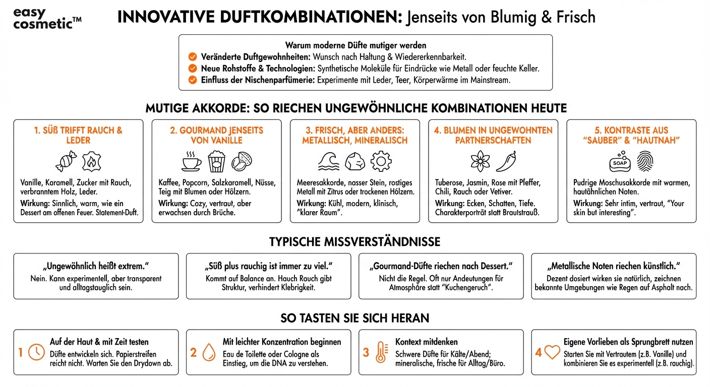 Welche Duftnotenkombinationen gelten aktuell als besonders innovativ oder ungewöhnlich?