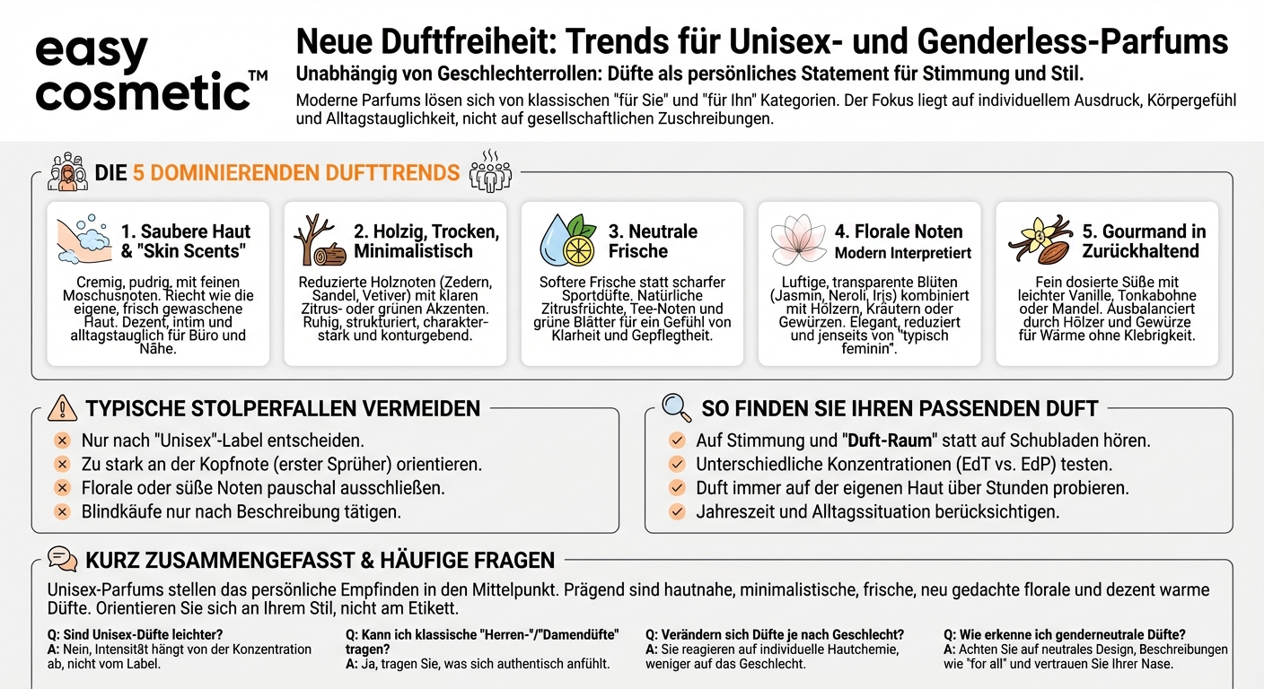Welche Dufttrends dominieren derzeit den Bereich Unisex- und Genderless-Parfums?