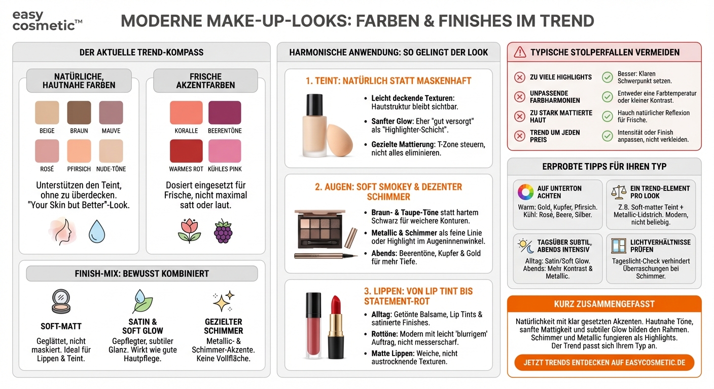 Welche Farben und Finishes (matt, glänzend, metallic) liegen aktuell im Trend?