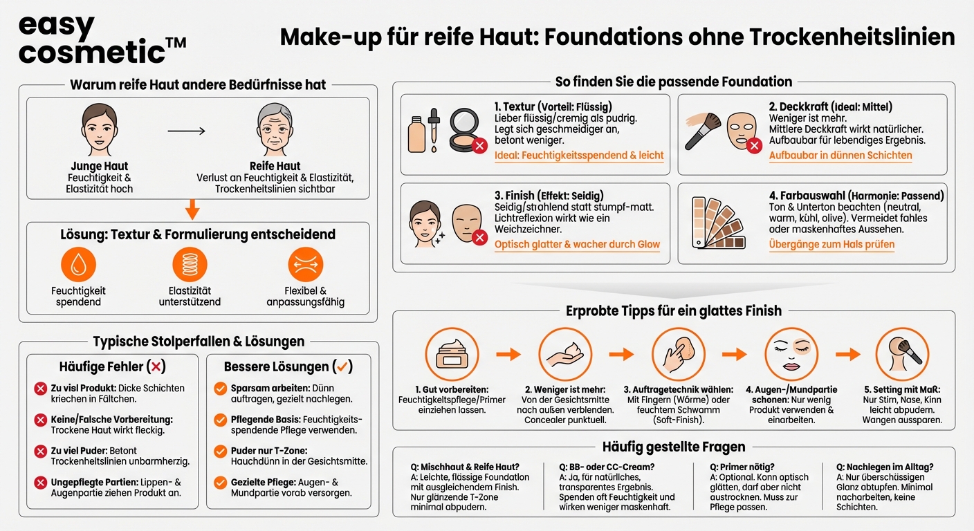 Welche Foundation eignet sich für reife Haut und betont keine Trockenheitslinien?