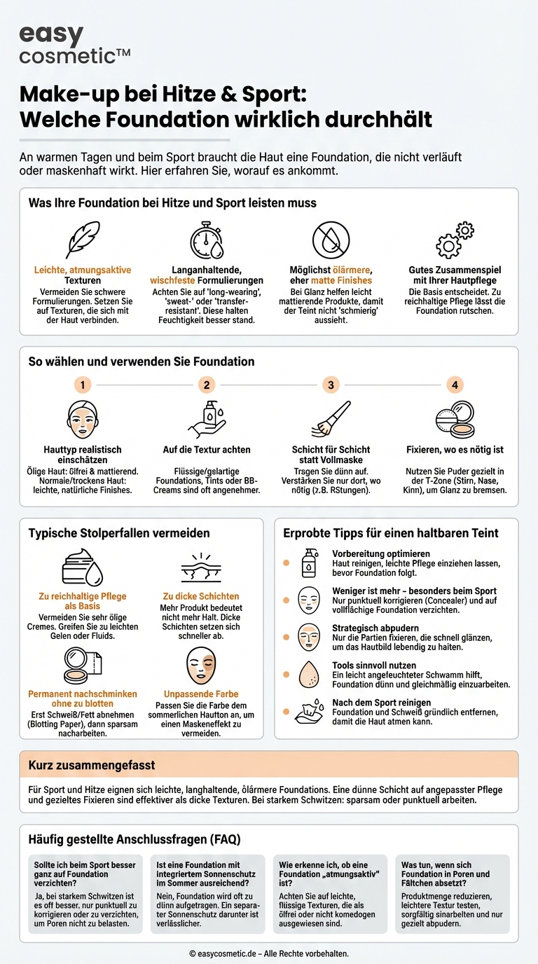 Welche Foundation eignet sich für Sport, hohe Luftfeuchtigkeit oder sehr heiße Tage?