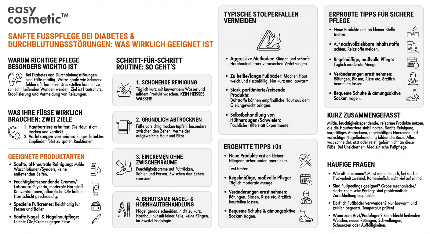 Welche Fußpflegeprodukte sind für Diabetiker oder Menschen mit Durchblutungsstörungen geeignet?