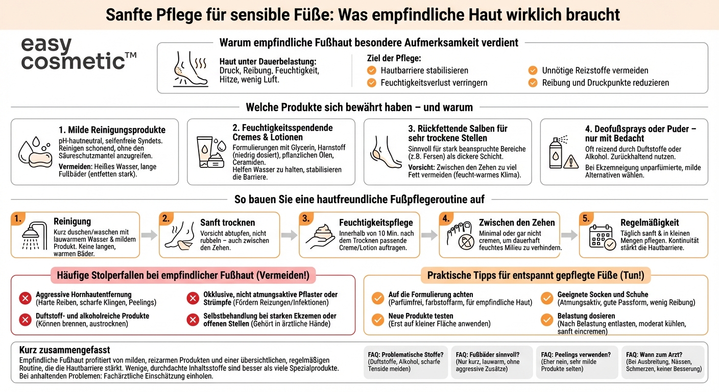 Welche Fußpflegeprodukte sind für empfindliche oder zu Ekzemen neigende Fußhaut zu empfehlen?