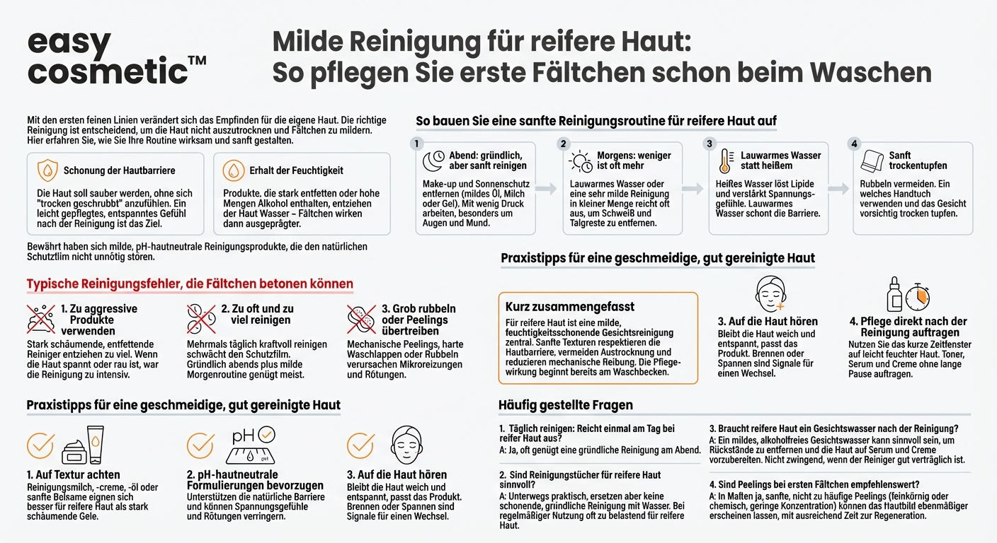 Welche Gesichtsreinigung eignet sich für reifere Haut mit ersten Fältchen?